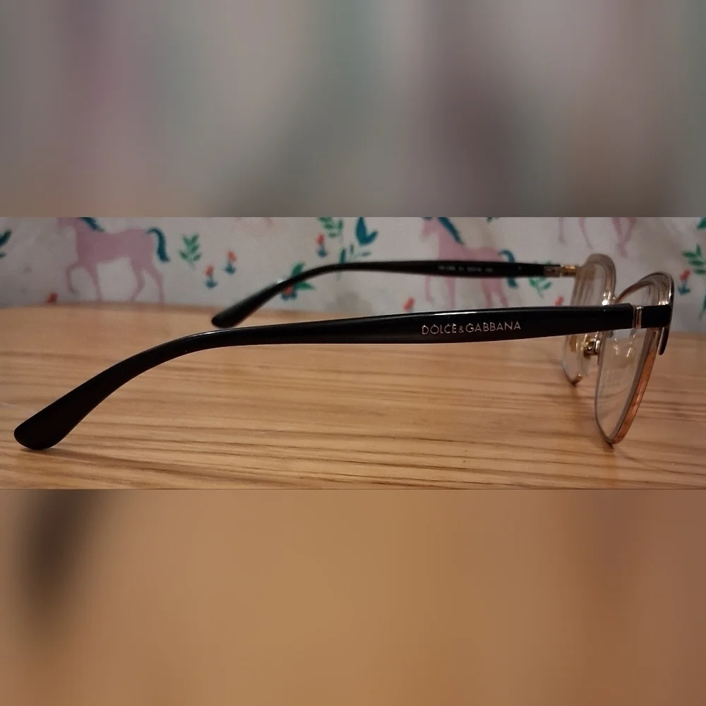 Dolce & Gabbana DG1286 Black & Gold Cat Eye School Work Reading Glasses Frames